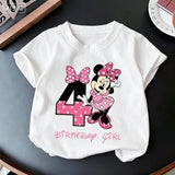 Minnie Mouse Girl Number T-Shirt Pink Birthday Party Clothes