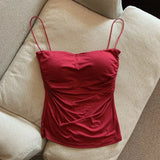 Women's Built-In Bra Spaghetti Strap Summer Camisole Top