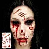 Halloween Scary Fake Scar Temporary Tattoo - Bloody Scratches Sticker