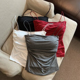 Women's Built-In Bra Spaghetti Strap Summer Camisole Top