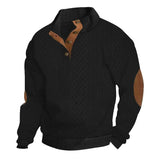 Men’s Stand Collar Half-Zip Sweatshirt – Warm Long Sleeve Pullover
