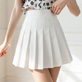 Women Pleated Skirts Summer High Waist Zipper JK Mini Skirts