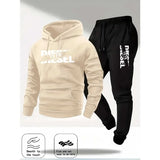 Mens Pullover Tracksuit Hoodie Pants Two-in-One Leisure Sweatshirt Outfit