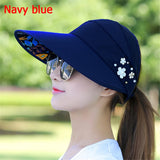 Fashion Wide Brim Sun Hat Anti-UV Beach Visor Cap Women
