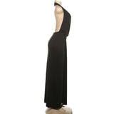 Women's Deep V Neck High Slit Backless Maxi Dress for Summer