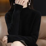 Women's Solid Long-Sleeve Half-high-collar basic warm bottoming shirts/sweater