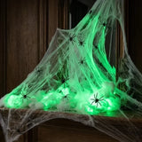 Halloween Glow in Dark Fake Cobwebs, Spider-Stretchy Spooky Web Decor