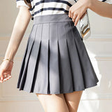 Women Pleated Skirts Summer High Waist Zipper JK Mini Skirts
