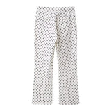 Women's Polka Dot Turtleneck Zipper Jacket with Pockets