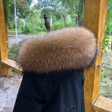 100% Real Fur Collar Women Raccoon Fur Scarf Warm Scarves Natural Fur Trim For Hood Man Coat Parkas Jackets Shawl Universal Down