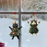 Cute Cat Xmas Tree Ornaments Hanging Decor for Car & Backpack Gifts