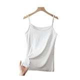 Cotton Feel Solid Sling Camisole Women's Crop Top Sleeveless