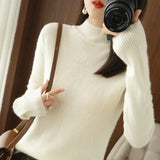 Women's Solid Long-Sleeve Half-high-collar basic warm bottoming shirts/sweater