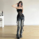 Sexy Lace Crop Top Women Slim Fit High Elastic Summer Tank