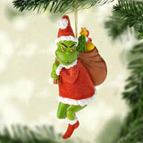 17Pcs 2D Acrylic Christmas Tree Ornaments Green Monster Pendants