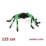 Huge Black Plush Spider Halloween Props (50-200cm Decor for Party Web)