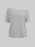 Women Casual One-Shoulder Ruched T-Shirt Summer Short-Sleeved