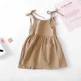 Summer Toddler Girl Dress Solid Cotton Sleeveless Dress