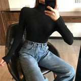 Women’s Ribbed Turtleneck Sweater Long Sleeve Warm Knit