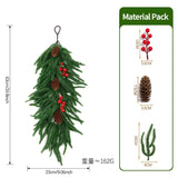 Christmas Greenery Garland with Lily & Red Berries for Mantel Decor