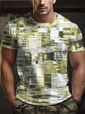Camouflage-print stretch casual short-sleeved men's T-shirt