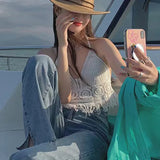 Sexy Boho Beach Holiday Camisole Halter Women Crochet Knit