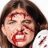 Halloween Scary Fake Scar Temporary Tattoo - Bloody Scratches Sticker