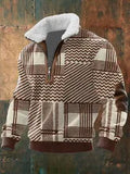 Men's Long Sleeve Half Zipper Pullover Top Autumn Stand-Up Collar Men's Half Placket Casual Zipper Long Sleeve Sweater
