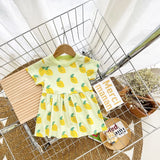 Sanlutoz Kids Girls Cotton Dress Short Sleeve Summer Style