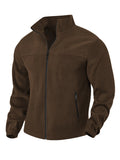 Men's Lightweight Windproof Zip Up Long Sleeve Casual Warm Winter Polyester-Fiber Jacket