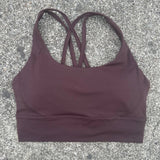 Women's Fitness Sport bra top cross back With chest pad