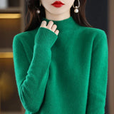Women's Solid Long-Sleeve Half-high-collar basic warm bottoming shirts/sweater