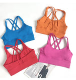 Women's Solid Color Racerback Yoga Sports Bra for Fitness