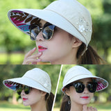 Fashion Wide Brim Sun Hat Anti-UV Beach Visor Cap Women
