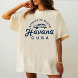 Cuba T-Shirt Women's Harajuku Classic Gothic Trendy Top Tees