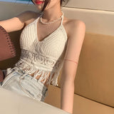 Sexy Boho Beach Holiday Camisole Halter Women Crochet Knit