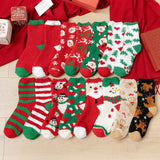 Christmas coral fleece warm and thick winter socks snowman floor socks