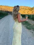 Women's Floral Print Maxi Dress Backless Summer Beachwear