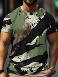 Camouflage-print stretch casual short-sleeved men's T-shirt
