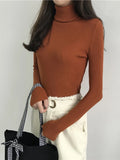 Women’s Ribbed Turtleneck Sweater Long Sleeve Warm Knit