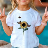 New 3D Butterfly Print Kids Girls T Shirt Summer Kids Clothe