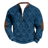 Men's Half Zip Stand Collar Sweatshirt Long Sleeve Casual Pullover