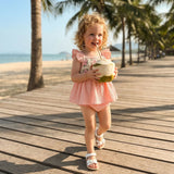 Toddler Kids Baby Girls Summer Flower Tanks Tops + Shorts