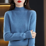 Women's Solid Long-Sleeve Half-high-collar basic warm bottoming shirts/sweater