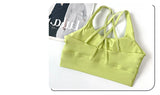 Women's Solid Color Racerback Yoga Sports Bra for Fitness