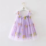 Toddler Girls Princess Tulle Dress Puff Sleeve Tutu Dress