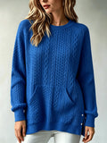 Women's Mock Neck Ruffles Long Sleeve Knitted Bottoming Solid Pullovers Stripe Oversized Casual Sweater