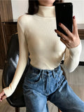 Women’s Ribbed Turtleneck Sweater Long Sleeve Warm Knit