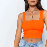 Sleeveless Summer Crop Top White Women Black Casual T Shirt