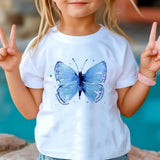 New 3D Butterfly Print Kids Girls T Shirt Summer Kids Clothe